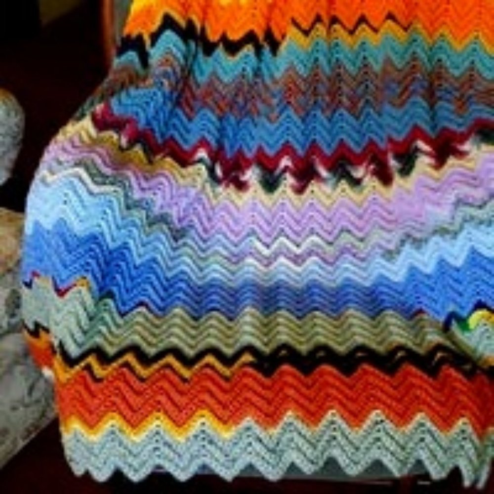 Blanket bohemian chevron multicolor 5x4